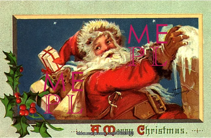  : Santa with Toys Balancing on Chimney
