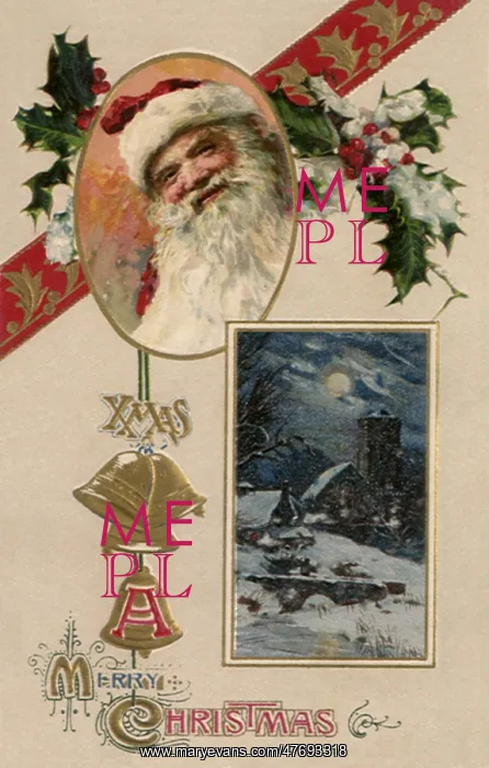 : Santa and Winter Scene : Santa and Winter Scene