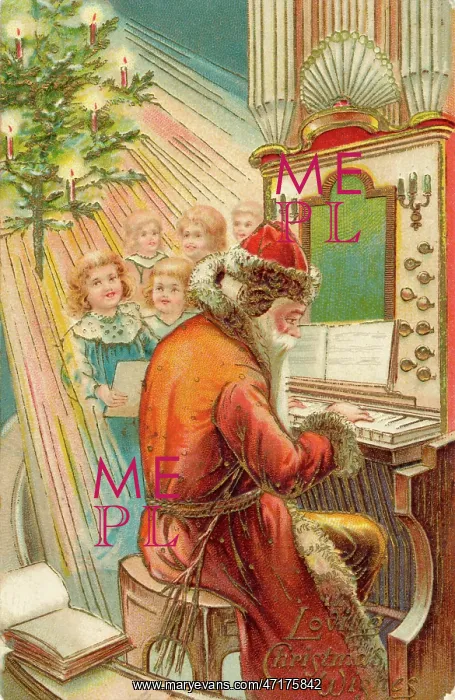 : Santa(Father Christmas)plays the organ : Santa(Father Christmas)plays the organ