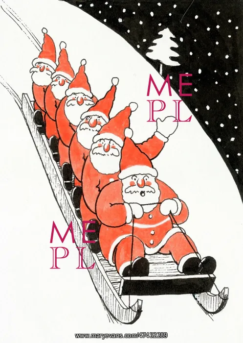 : Six Santas Sledging