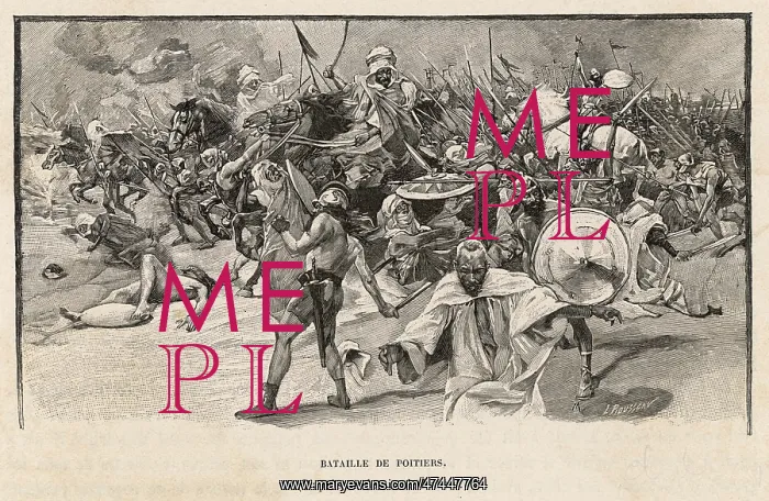 : The Saracens are repulsed at Tours by Charles Martel in 732 : The Saracens are repulsed at Tours by Charles Martel in 732