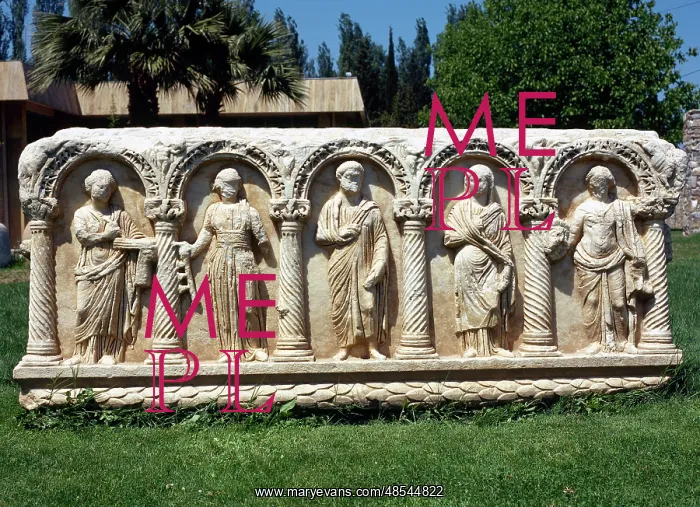 : Sarcophagus depicting Greek Muses. Aphrodisias. Turkey : Sarcophagus depicting Greek Muses. Aphrodisias. Turkey