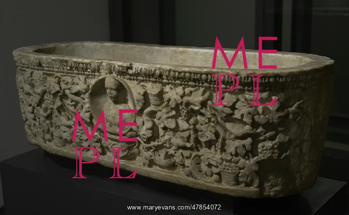 : Sarcophagus of the Grape Harvest. White marble : Sarcophagus of the Grape Harvest. White marble