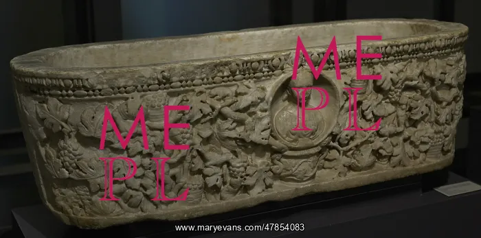 : Sarcophagus of the Grape Harvest. White marble : Sarcophagus of the Grape Harvest. White marble