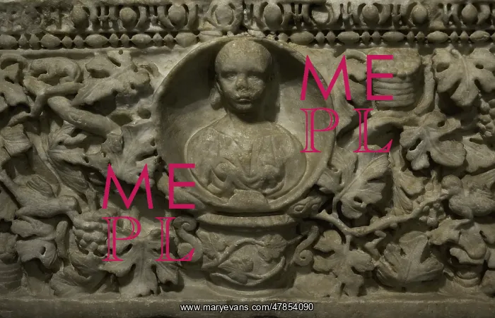 : Sarcophagus of the Grape Harvest. White marble : Sarcophagus of the Grape Harvest. White marble