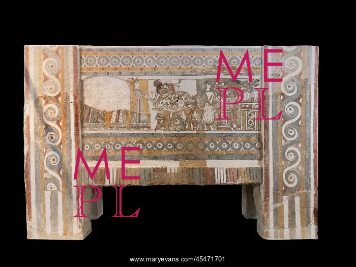 : Sarcophagus, Heraklion Archaeological Museum, Crete, Greece : Sarcophagus, Heraklion Archaeological Museum, Crete, Greece