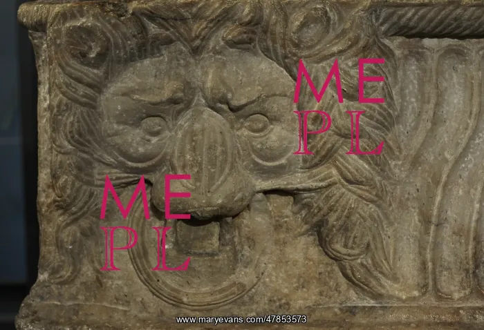 : Sarcophagus of the Lions. Decorated with lion : Sarcophagus of the Lions. Decorated with lion