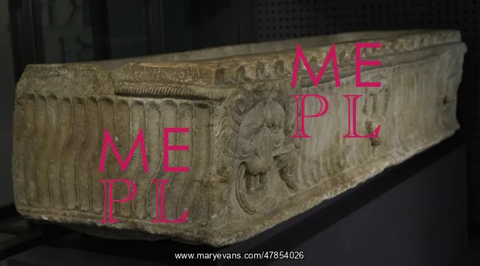 : Sarcophagus of the Lions. Decorated with lion : Sarcophagus of the Lions. Decorated with lion