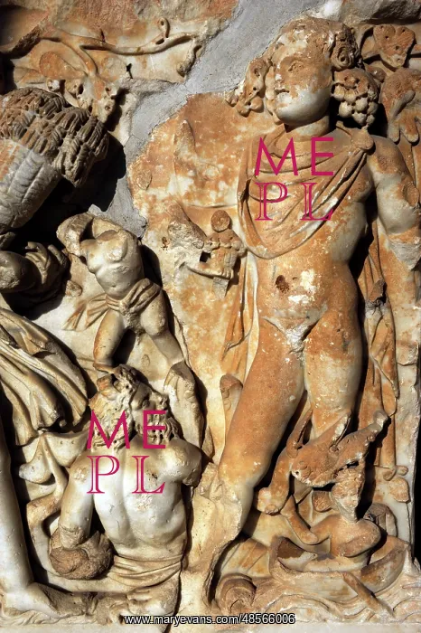 : Sarcophagus, marble. Tel Turmus. Roman period. 3rd century A : Sarcophagus, marble. Tel Turmus. Roman period. 3rd century A