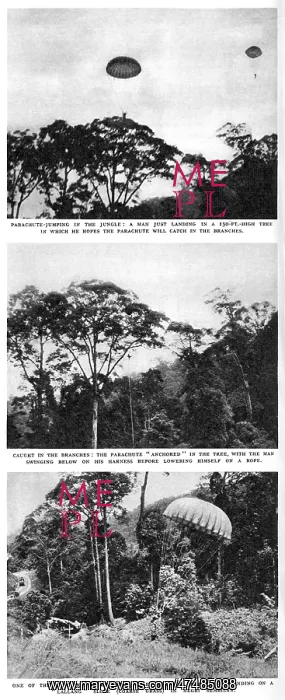 : S.A.S. parachute practice in the jungle : S.A.S. parachute practice in the jungle