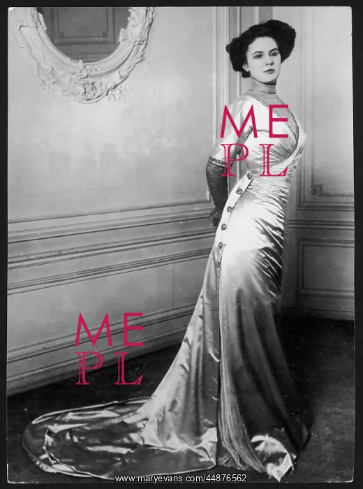 : SATIN EVENING GOWN C1905 : SATIN EVENING GOWN C1905