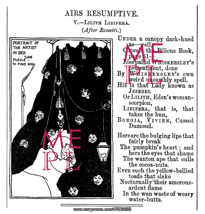 : Satire on art of Aubrey Beardsley : Satire on art of Aubrey Beardsley