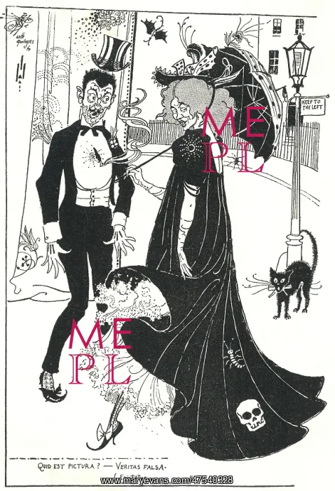: Satire on art of Aubrey Beardsley : Satire on art of Aubrey Beardsley