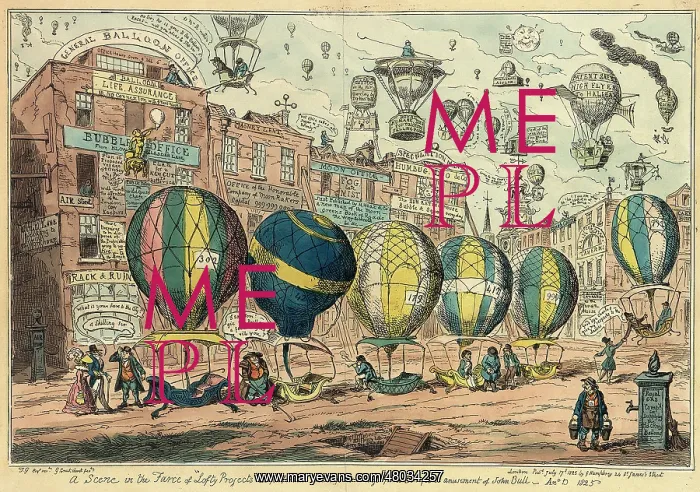 : Satirical ballooning cartoon : Satirical ballooning cartoon