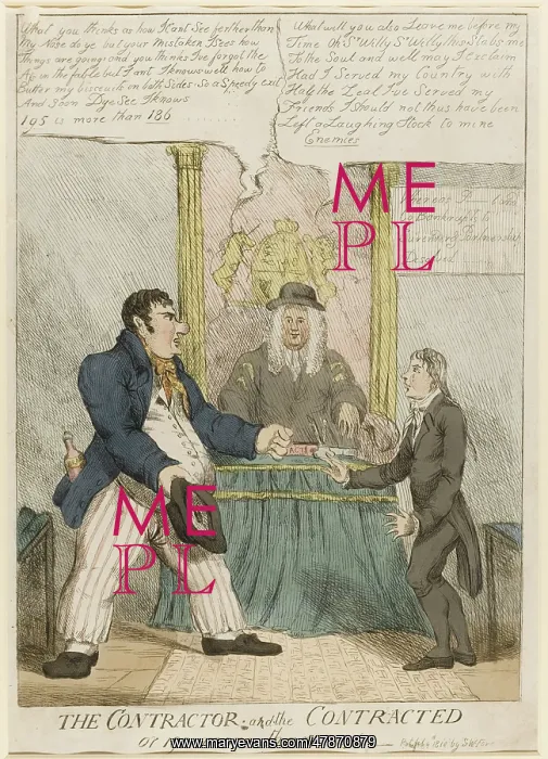 : Satirical cartoon, The Contractor and the Contracted : Satirical cartoon, The Contractor and the Contracted