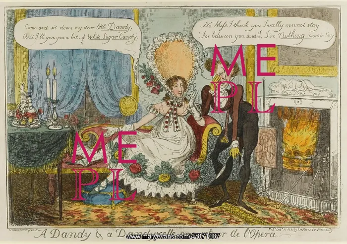 : Satirical cartoon, A Dandy & a Dandyzette : Satirical cartoon, A Dandy & a Dandyzette