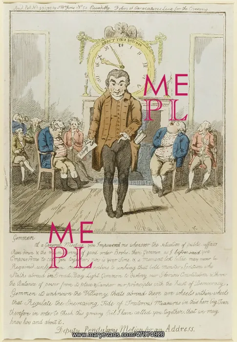 : Satirical cartoon, Deputy Pendulum's Motion : Satirical cartoon, Deputy Pendulum's Motion