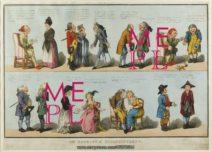 : Satirical cartoon, The Effects of Disappointment : Satirical cartoon, The Effects of Disappointment