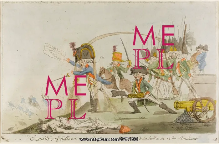 : Satirical cartoon, Evacuation of Holland and Brabant : Satirical cartoon, Evacuation of Holland and Brabant