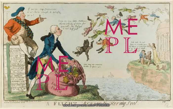 : Satirical cartoon, A Flight across the Herring Pool : Satirical cartoon, A Flight across the Herring Pool