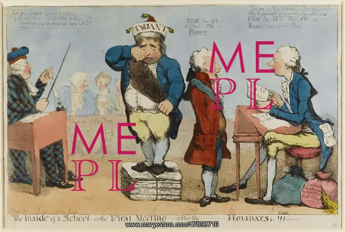 : Satirical cartoon, The Inside of a School : Satirical cartoon, The Inside of a School