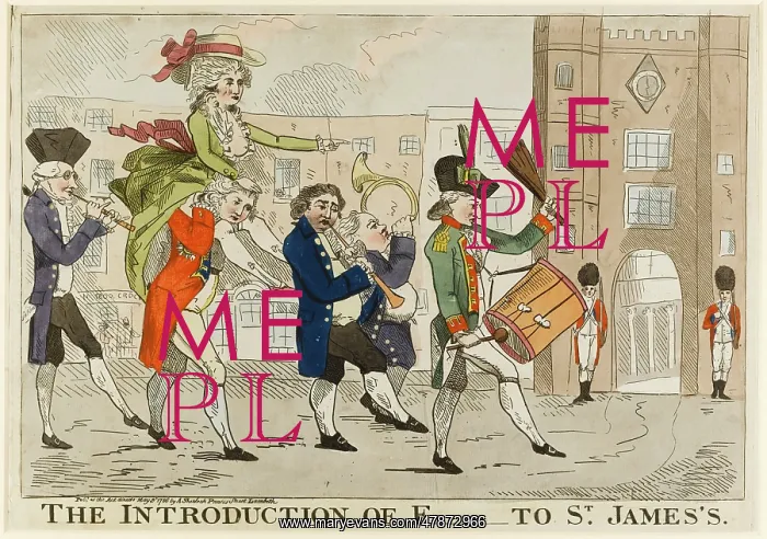 : Satirical cartoon, The Introduction of F____ to St. James's : Satirical cartoon, The Introduction of F____ to St. James's