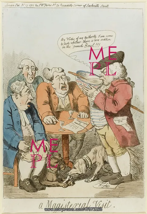 : Satirical cartoon, A Magisterial Visit : Satirical cartoon, A Magisterial Visit