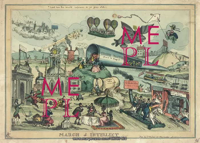 : Satirical cartoon, March of Intellect : Satirical cartoon, March of Intellect