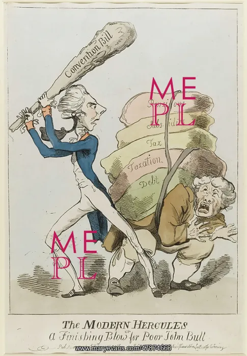 : Satirical cartoon, The Modern Hercules : Satirical cartoon, The Modern Hercules