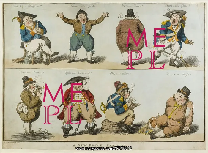 : Satirical cartoon, A New Dutch Exercise : Satirical cartoon, A New Dutch Exercise
