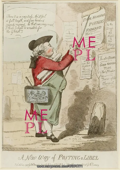 : Satirical cartoon, A New Way of Posting a Libel : Satirical cartoon, A New Way of Posting a Libel