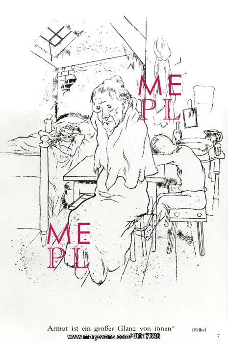 : Satirical cartoon on poverty, WW1 : Satirical cartoon on poverty, WW1