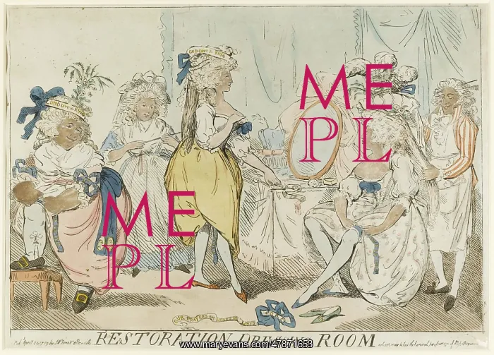 : Satirical cartoon, Restoration Dressing Room : Satirical cartoon, Restoration Dressing Room