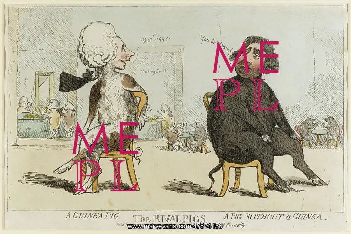 : Satirical cartoon, The Rival Pigs : Satirical cartoon, The Rival Pigs