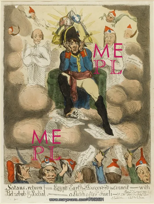 : Satirical cartoon, Satan's Return from Earth : Satirical cartoon, Satan's Return from Earth