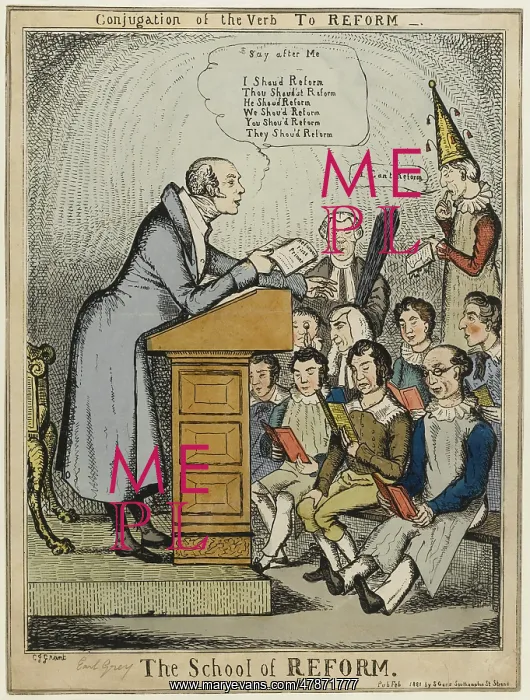 : Satirical cartoon, The School of Reform : Satirical cartoon, The School of Reform