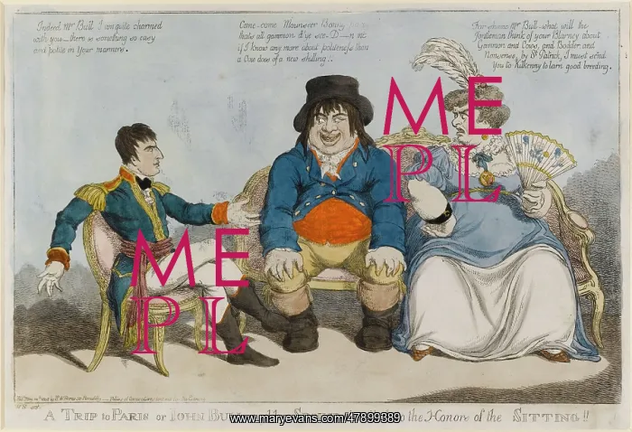 : Satirical cartoon, A Trip to Paris : Satirical cartoon, A Trip to Paris