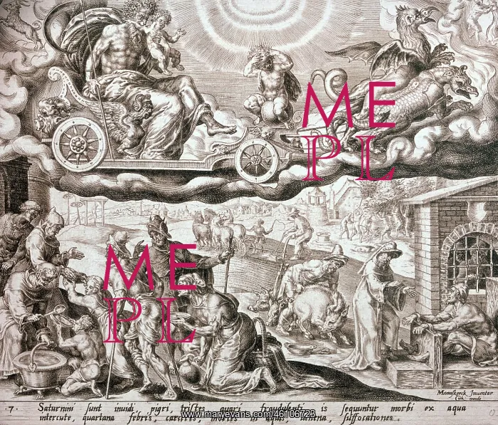 : Saturn, carryied on cart by two dragons : Saturn, carryied on cart by two dragons