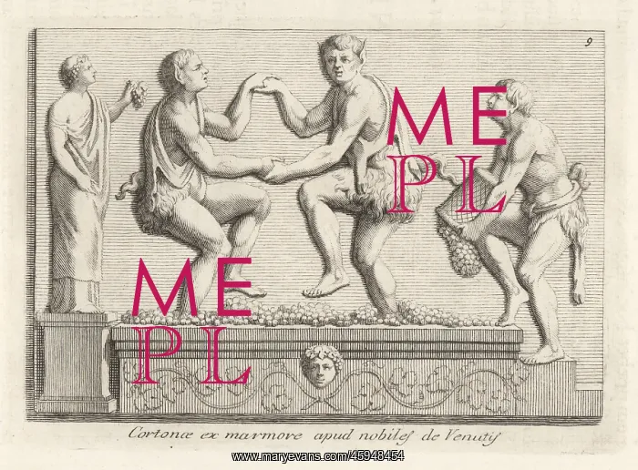 : Satyrs treading grapes to make wine : Satyrs treading grapes to make wine