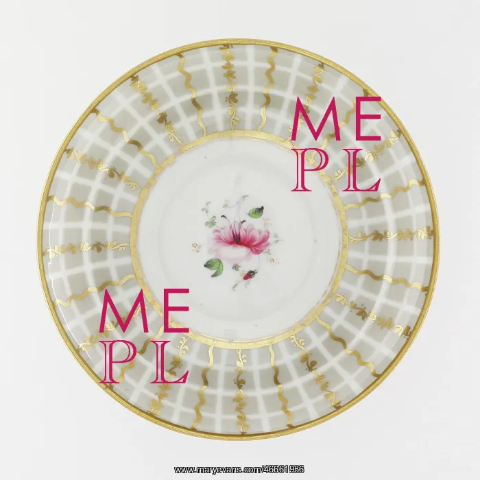 : Saucer from a tea service, made from porcelain with a white ground decorated : Saucer from a tea service, made from porcelain with a white ground decorated