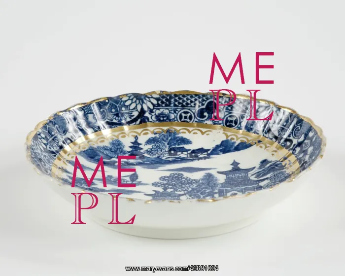 : Saucer made from porcelain, transfer-printed in underglaze blue with the : Saucer made from porcelain, transfer-printed in underglaze blue with the