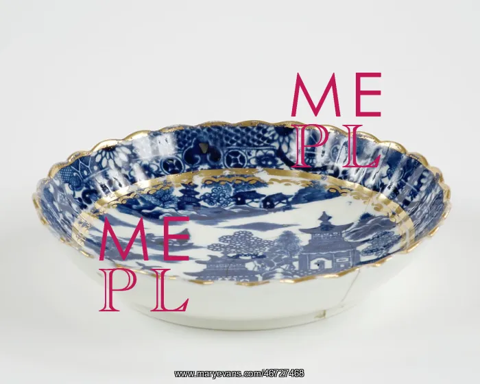 : Saucer made from porcelain, transfer-printed in underglaze blue with the : Saucer made from porcelain, transfer-printed in underglaze blue with the