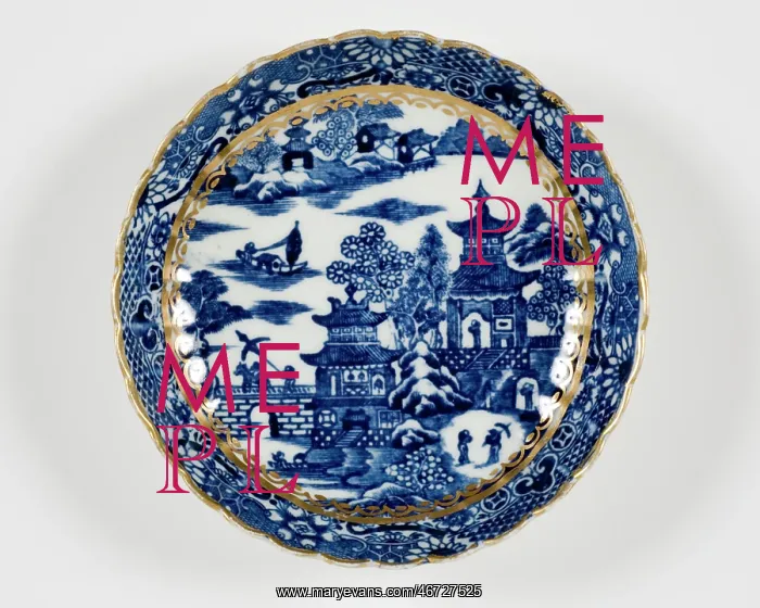 : Saucer made from porcelain, transfer-printed in underglaze blue with the : Saucer made from porcelain, transfer-printed in underglaze blue with the