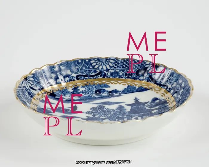 : Saucer made from porcelain, transfer-printed in underglaze blue with the : Saucer made from porcelain, transfer-printed in underglaze blue with the