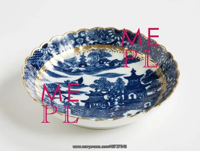 : Saucer made from porcelain, transfer-printed in underglaze blue with the : Saucer made from porcelain, transfer-printed in underglaze blue with the