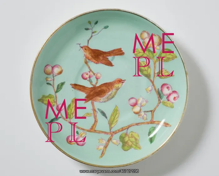 : Saucer made from glazed hard-paste porcelain, decorated with a transfer-printed : Saucer made from glazed hard-paste porcelain, decorated with a transfer-printed