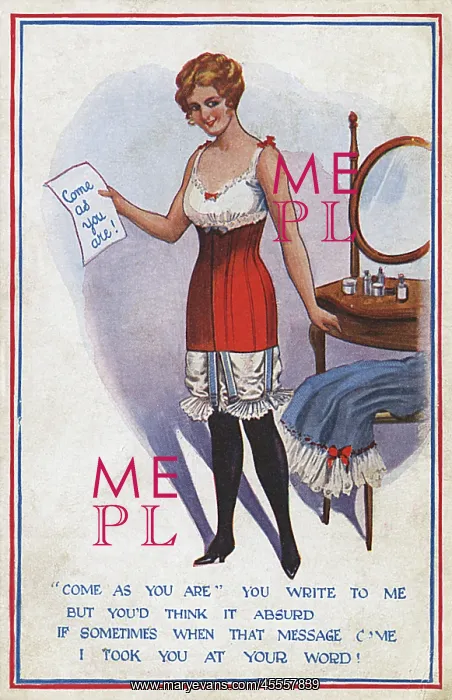 : Saucy postcard - Lady in Underclothes : Saucy postcard - Lady in Underclothes