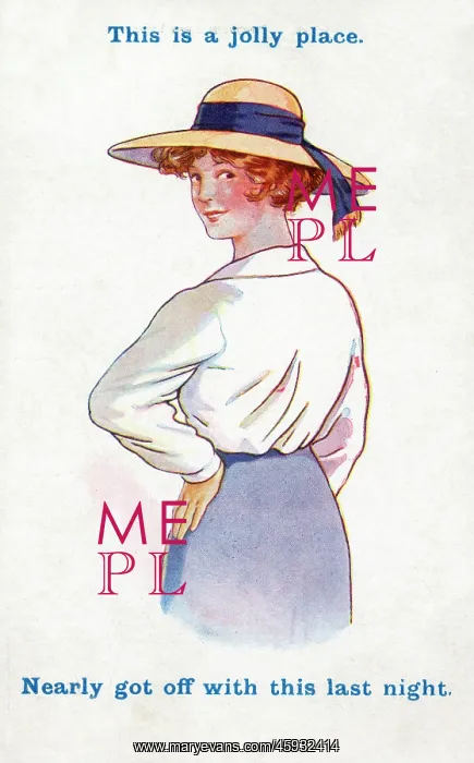 : Saucy Postcard - Nearly got off with this last night : Saucy Postcard - Nearly got off with this last night
