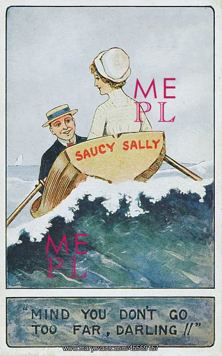 : Saucy and silly seaside postcard with cheeky caption : Saucy and silly seaside postcard with cheeky caption