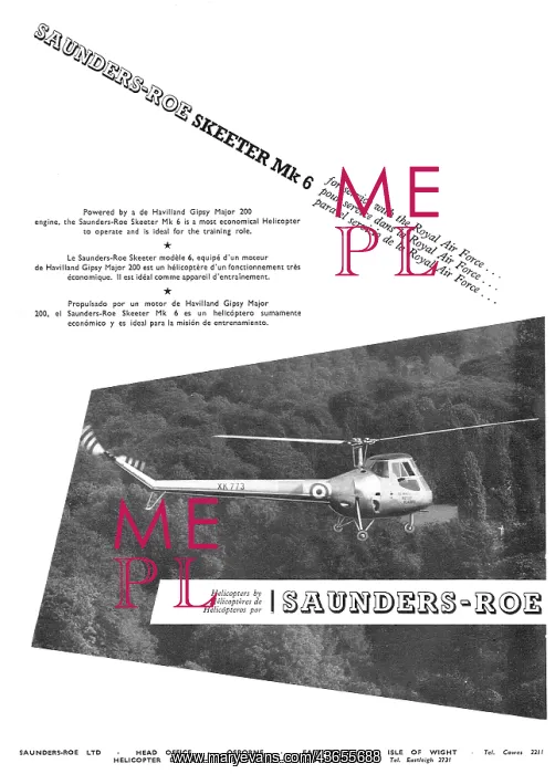 : Saunders-Roe Skeeter Mk 6 - SARO : Saunders-Roe Skeeter Mk 6 - SARO
